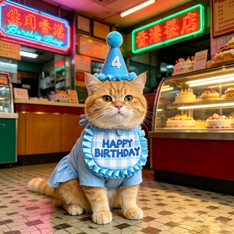 Fancy Jasmine 宠物生日帽围兜猫咪生日快乐套装可爱道具组合装扮饰品围脖口水巾 蓝色套装 1件 5