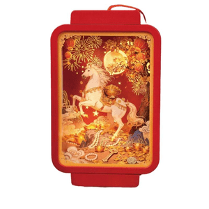 New Hand-held Chinese Double-sided Paper Carved Ambient Light With Wealth Lantern, Charging 11 * 17 * 5 Cm