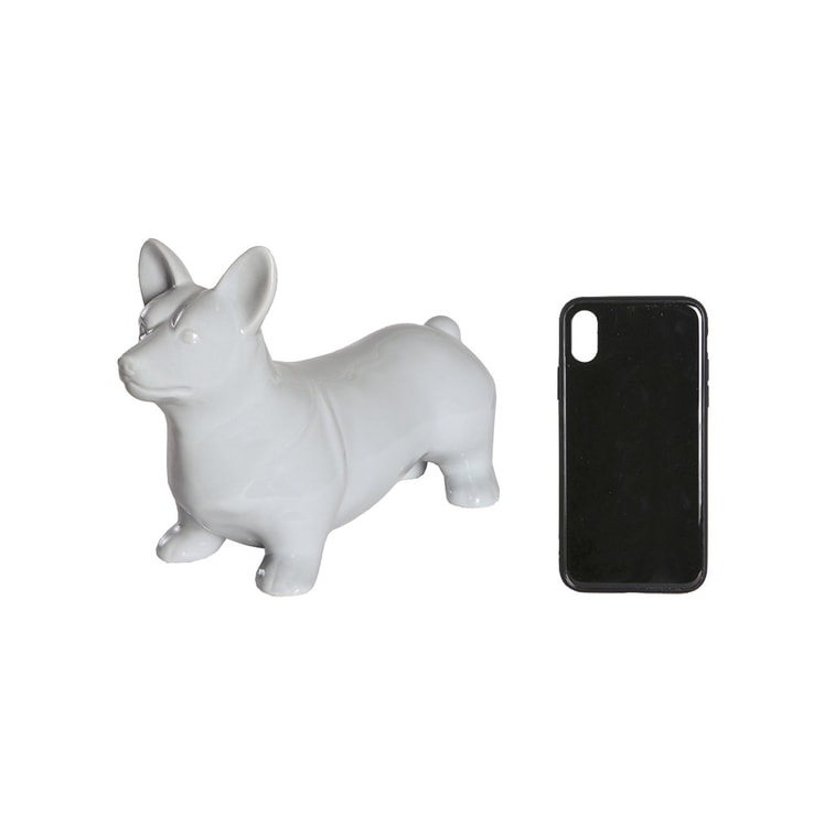  Petorama 站姿柯基陶瓷狗家居擺飾-亮灰色 6