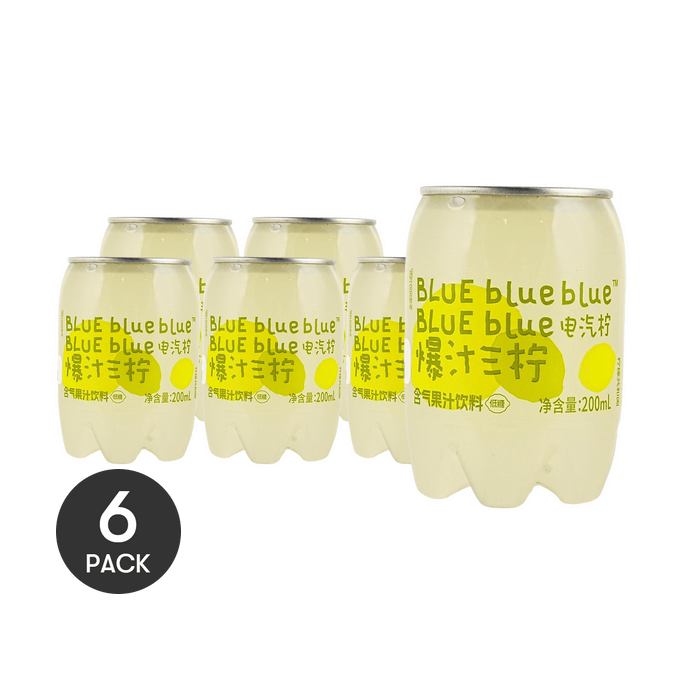 Mini Fruit Juice Sparkling Water, Triple Lemon Flavor, 6.76 fl oz *6【6 Pack】【Low Sugar】