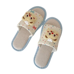 New Linen Slippers With Wave Point Bear 36-37 (Suitable For 35-36 Foot Wear)