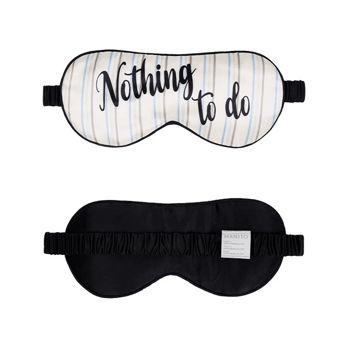 Zhenju Manito Tag (Yiyu Blue) Mulberry Silk Eye Mask, 1 piece
