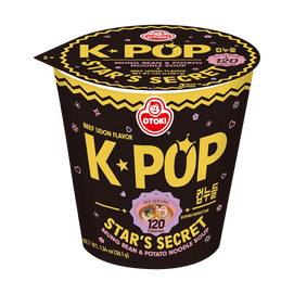 K-POP Star's Secret Cup Noodles , Beef Udon Flavor , 1.33oz 【 Low-Calorie 】【Non-Fried Mung Bean & Potato Noodle Soup 】