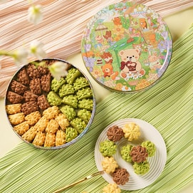 悠享时 小花曲奇礼盒 3重口味黄油曲奇 350g【超好吃的黄油曲奇!!】