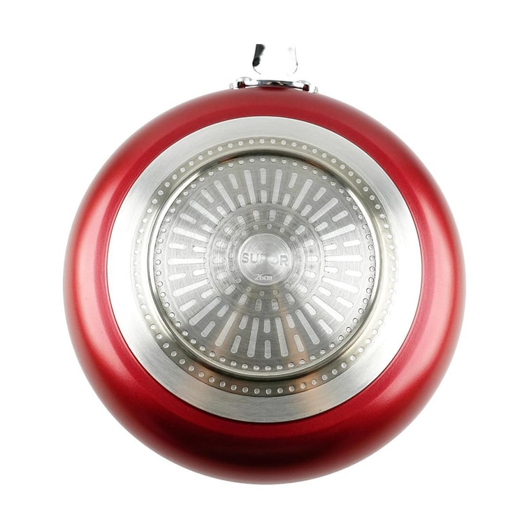Poêle à frire antiadhésive rouge flamboyant, série radiante, 10,2 pouces, sans couvercle 4