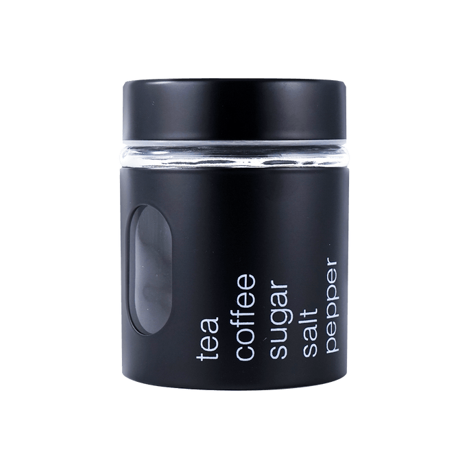 Glass Canister Spice Jar 10oz #Black