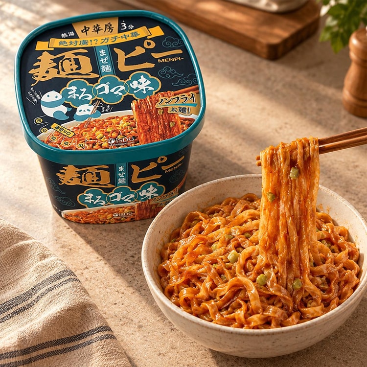 ごまぴ 医食同源 中華房 麺ピー まろゴマ味 4.48 oz【ノンフライ太麺