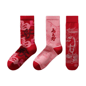 레드 프로젝트 520컬러 여성용 7A 항균 럭키 패턴 무릎까지 오는 양말 3켤레 세트