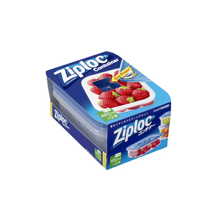 Ziploc Container [480 mL (2 pieces)] / Asahi Kasei - Yami.com