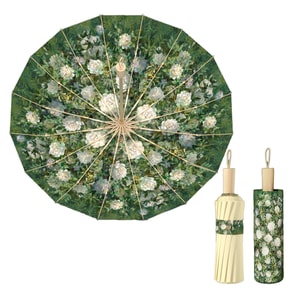 New Oil Painting With Chinese Style 16 Bone Color Rubber Sunshade Dual-Use Umbrella Wild Rose 1 Pack