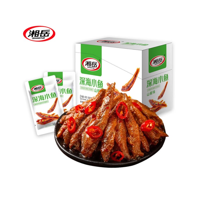 【中国直送】湘月小干し魚、スパイシーなそのまま食べられるシーフードスナック、四川山椒風味、湖南特産スナック、360g/箱