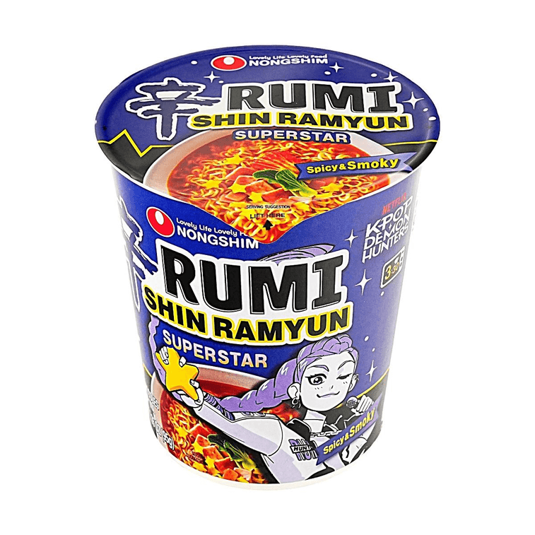 K팝 귀멸의 칼날 신라면 슈퍼스타, 컵라면, 매운맛 & 스모키맛, 100g (3.35oz)【루미 한정판】 3