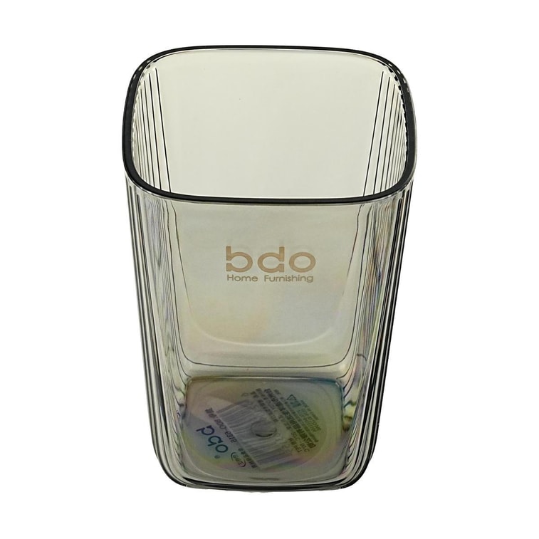 BDO 透明方型漱口杯 牙刷杯儿漱杯牙具杯牙缸 透明黑无把手 6.7×9.5cm 7