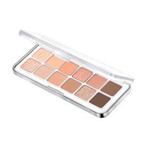 12色アイシャドウパレット、マット＆シマー、長持ち、にじまない #01 コーラルスタジオ