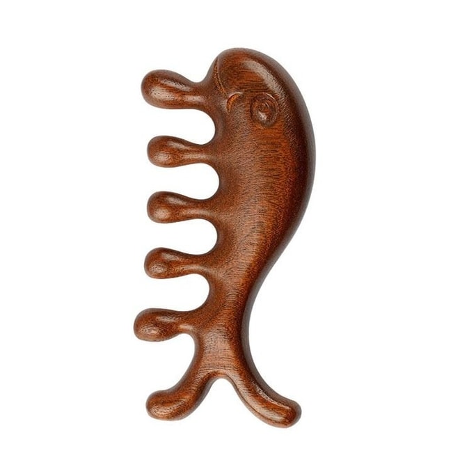 Golden sandalwood massage comb head meridian comb scraping comb small whale