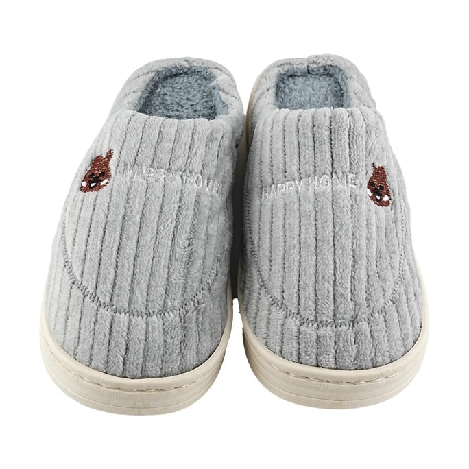Slippers Shangrao Rice Small Ring Autumn and Winter Vertical Stripes Grey 40-41
