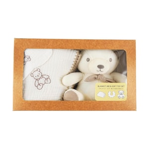 Blanket, Bib & Plush Toy 3-Piece Set (GF01)
