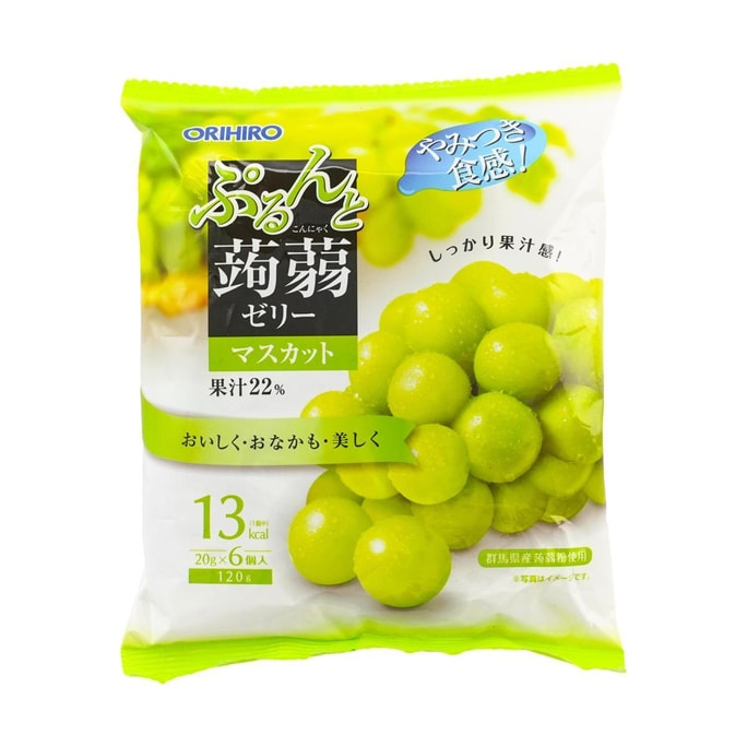 Konjac Jelly Green Grape Flavor,0 Fat Low Calories,6pcs 4.23 oz