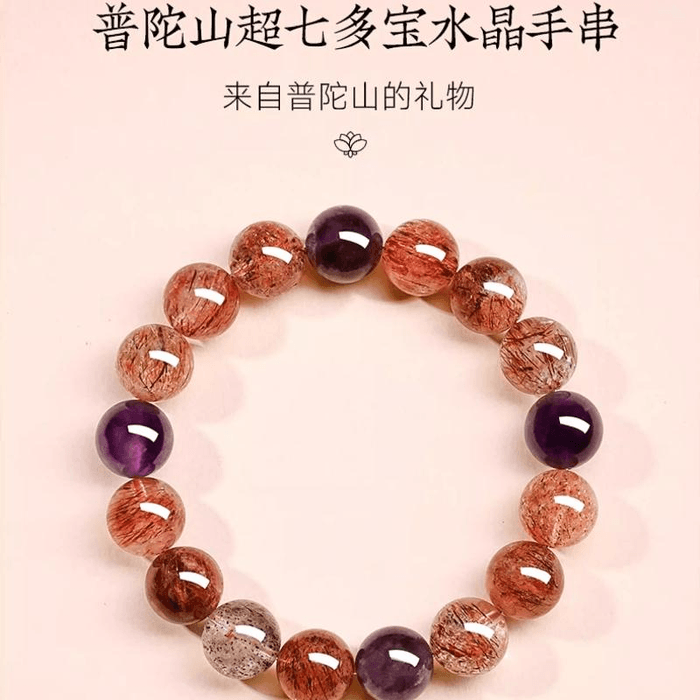 Putuo Qichao Seven Treasures Crystal Bracelet Fuhui Double Increase Bracelet 12mm*17cm 3