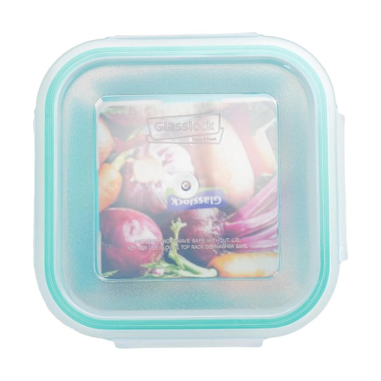 Square Glass Food Container, 16.6 fl oz Airtight Microwave Fridge Safe 3
