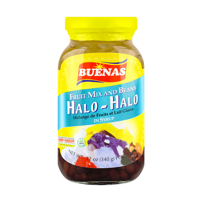 【菲律賓甜點】BUENAS HALO-HALO哈囉哈羅 混合水果果凍甜豆罐頭 340g【必買奶茶小料】