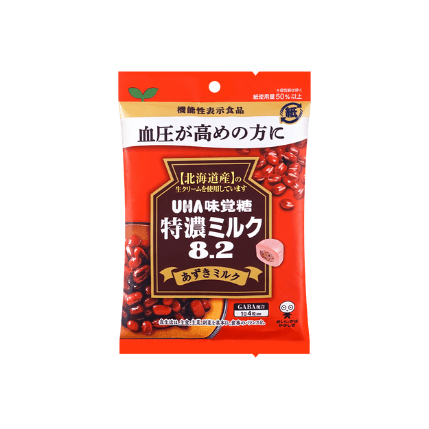 商品详情 - 日本悠哈UHA味觉糖 机能性糖果 红豆口味特浓牛奶糖 105g - image  0