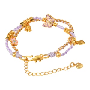 [中国から直送] HSPM 新作 ハンドメイド 編み込み バタフライ フラワー ベル ブレスレット レディース フレッシュでエレガント 友人へのプレゼントに最適 ギャラクシー バタフライ シャドウ F 1個