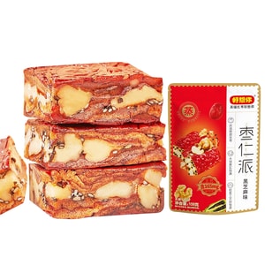 Haoxiangni Date & Nut Bar (Black Sesame) 158g: Xinjiang Jujube with Walnut & Calcium Steamed Soft No Additives Snack