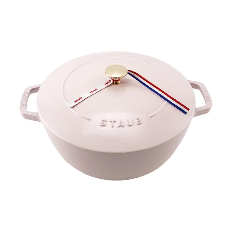 法国STAUB珐宝 铸铁锅 海鲜锅焖锅汤锅 多功能珐琅锅 4.73L 牡丹粉 6