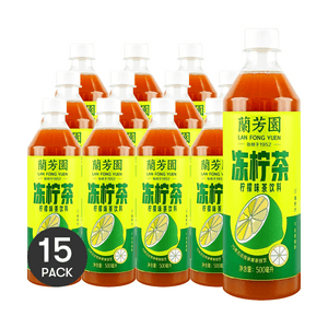 香港兰芳园 港式冻柠茶 柠檬味茶饮料 500ml*15【15瓶装】