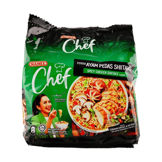 馬來西亞MAMEE CHEF 辣雞肉香菇麵 72g 4包入
