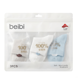 ベビー子供用ソックス、春/夏、純綿、薄手、メッシュ、ベビーソックス、A級、無地、シンプル、シームレス、16-18cm、3足/袋、カラーはランダム。