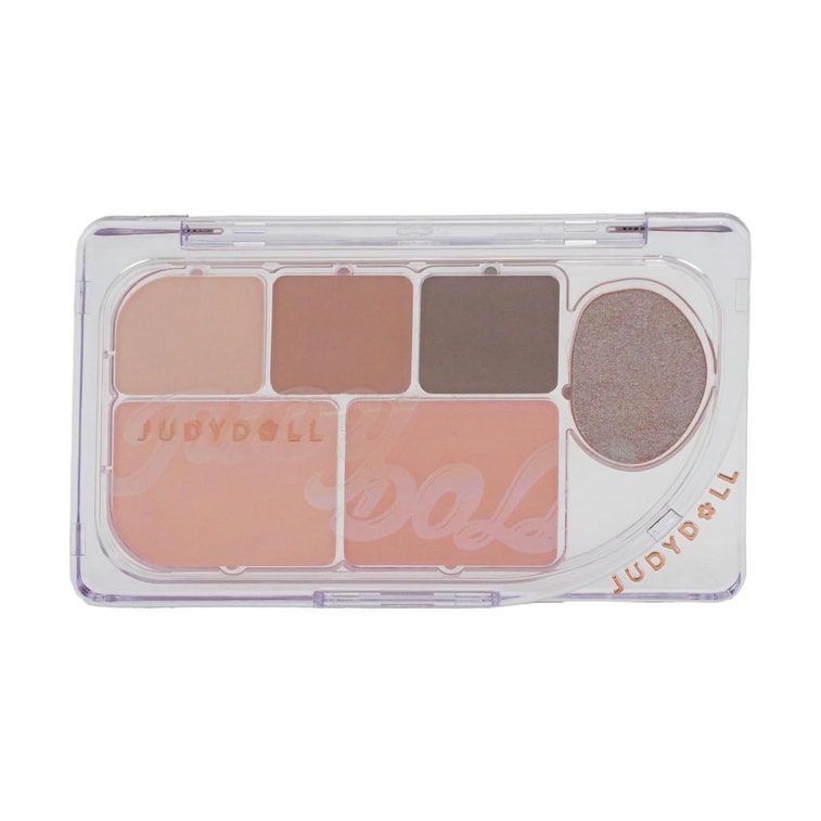 JUDYDOLL橘朵 水靈六色眼影盤 精巧六色眼影盤 珠光提亮閃片+霧面 腮紅高光臥蠶氛圍綜合盤 8g #03 光透蜜瓜盤 大地蜜瓜橘 顯色顯氣質 3