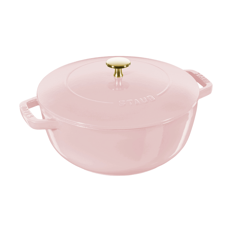 法国STAUB珐宝 铸铁锅 海鲜锅焖锅汤锅 多功能珐琅锅 4.73L 牡丹粉 3