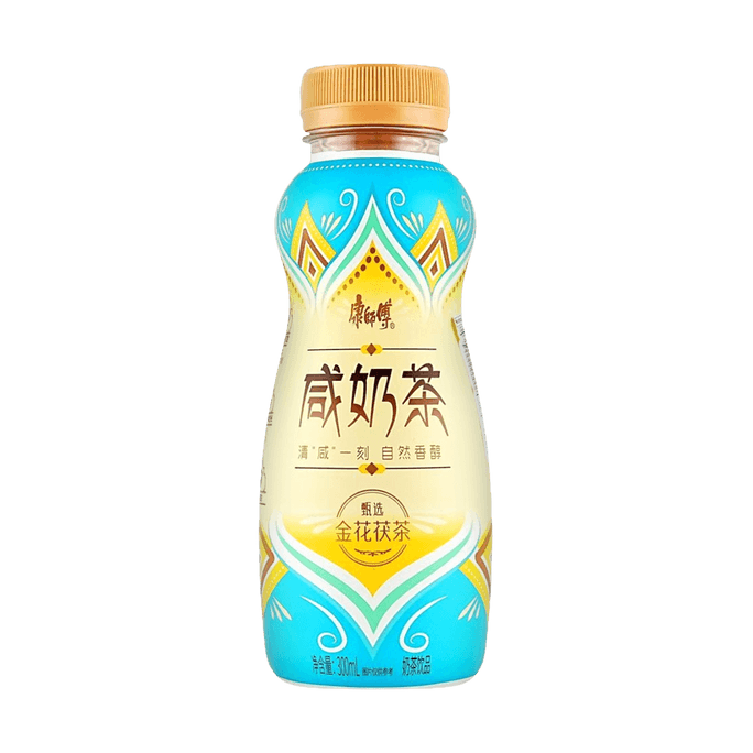 Salty Milk Tea Golden Flower Fu Tea,10.14 fl oz【0 Trans Fat】