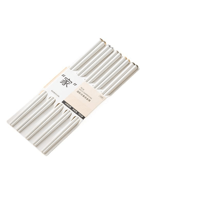 【中国直邮】 卡罗特 抗菌合金筷家用高档2025新款一人一筷防滑防霉耐高温筷子 5双 24厘米