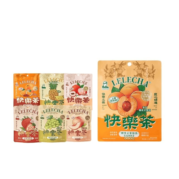 【中國直郵】LELECHA樂樂茶牌快樂茶橙香 白桃 葡萄 荔枝 草莓 鳳梨水果茶包冷泡茶伴手禮126g*1袋