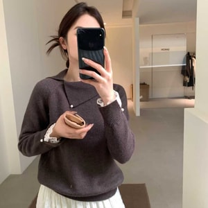 Pearl Knit Top One Size Two Colors Dark Brown One Size