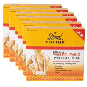 Pain Relieving Patch Larger Size 8 x 4 Inch 4 Patches Each Box (6 Boxes) Soothe Muscles Relieve Pain Quickly