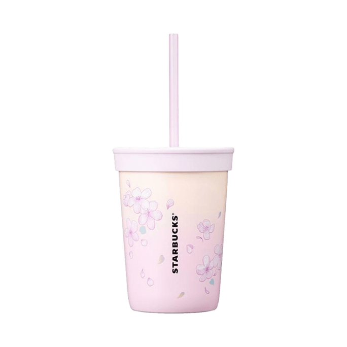 Blossom Stainless Steel Cold Cup with Straw 355ml