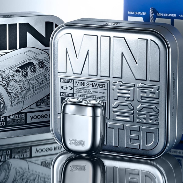 남성용 트렌디한 휴대용 합금 전기 면도기, 완전 방수, 미니 면도기 2.0 전기 도금 실버 【WANG YIBO의 선택】 7