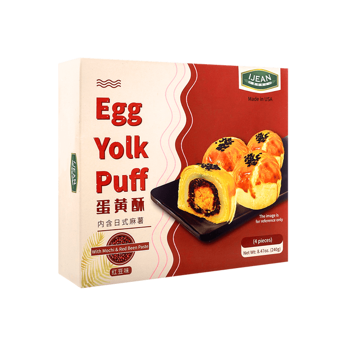 Egg Yolk Puff (with Mochi) Red Been Paste 8.47oz