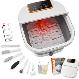 바일링케 접이식 족욕기, 전기 온열 족욕기, 마사지 족욕기 - 완벽한 선물. 온열 및 리모컨, 마사지 롤러, 버블 기능, 발 관리 키트, 온도 조절, 레드 라이트, 족욕기, 각질 제거용 돌 등 다양한 기능을 갖추고 있습니다.