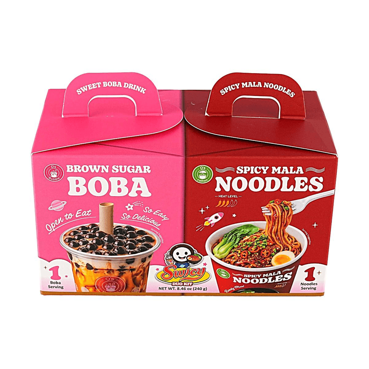 Brown Sugar Boba Milk Tea & Spicy Mala Noodles 8.46oz 【Swicy Duo Kit】【Two Favorites, One Box】 6