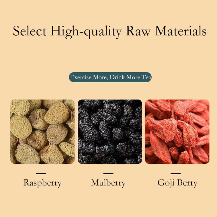 【Livraison directe du Canada】 Thé de fruits au sève de framboise, mûre et goji 100g (5g × 20 sachets) Thé de fruits pur et naturel sans additifs, boisson saine pour le bien-être quotidien, thé de l'après-midi réconfortant 3
