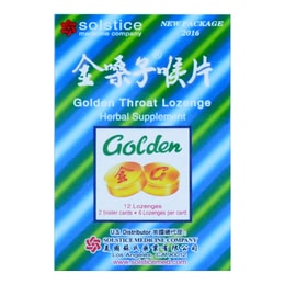 Golden Throat Soothing Lozenges, 12 tablets.