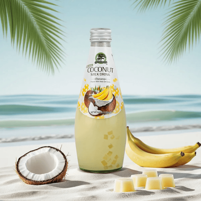 Coconut Milk Drink withNata De Coco Banana Flavor, 9.8 fl oz