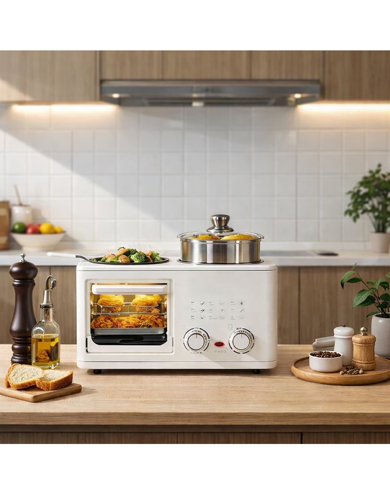 元谷 懶人早餐神器 四合一多功能早餐機 多士爐煎蛋一體