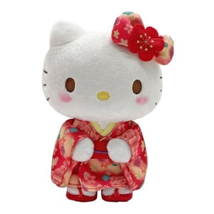 Cherry blossom and ese style, red kimono Hello Kitty doll, size S, 1 piece.