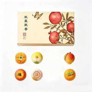 Autumn Fruit Box–6 Rich Flavors Fruity Aroma Low-sugar Guochao Style New Chinese Gift Autumn In One box Best Choice